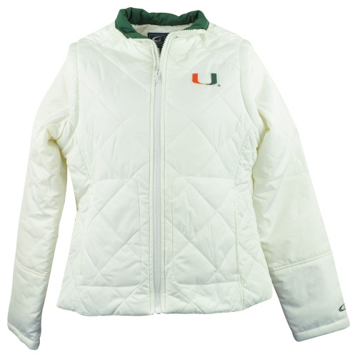 NCAA Miami Hurricanes Sweater Jacket Winter Ladies Womens Adults Sleeves Out