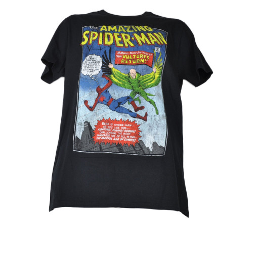 The Amazing Spider Man Super Hero Black Tshirt Tee Short Sleeve Crew Neck Mens