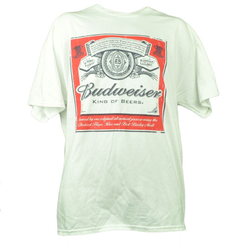 Budweiser Kin of Beers XLarge Tshirt Tee Distressed Mens Short Sleeve White