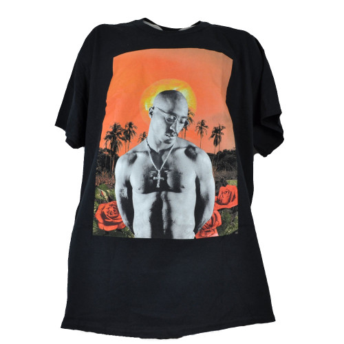 Tupac Shakur Sunset Black Tshirt Tee Mens Adult XLarge Short Sleeve Rapper
