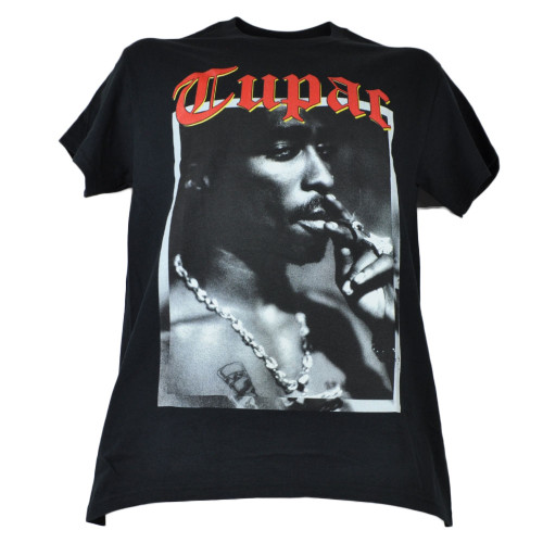 Tupac Rapper Singer Black Tshirt Tee Short Sleeve Concert Mens Adult Small