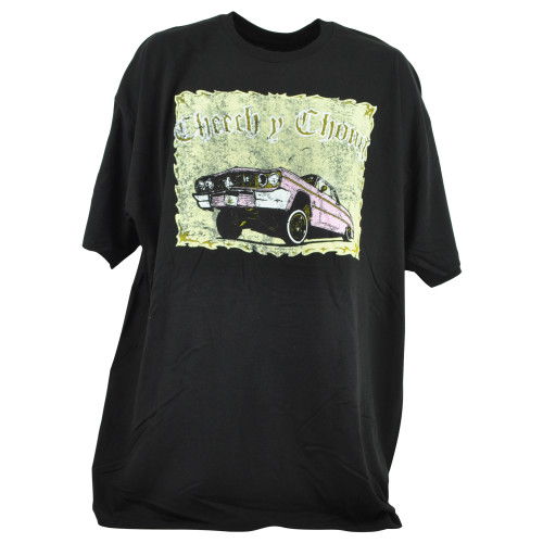 Cheech & Chong Movie Hippie Car Impala Comedy Duo Adults Black Tshirt Tee