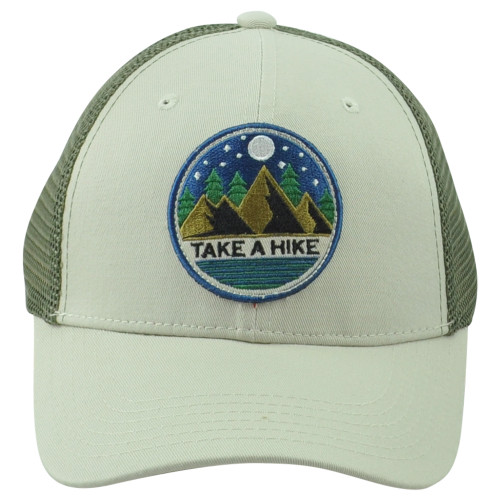 Take A Hike Outdoors Mountains Hiking Moon Trucker Mesh Snapback Adults Hat Cap