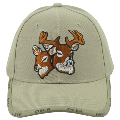 Outdoor Hunting Deers Elk Tree Adults Men Adjustable Curved Bill Beige Hat Cap