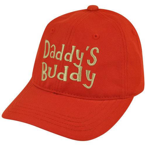 Wings Beachwear Daddy's Buddy Youth Kids Relaxed Adjustable Velcro Red Hat Cap