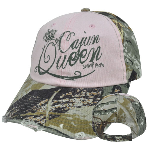 Cajun Queen Swamp People Tree Shaka Gator History Channel Ripped Camo Hat Cap
