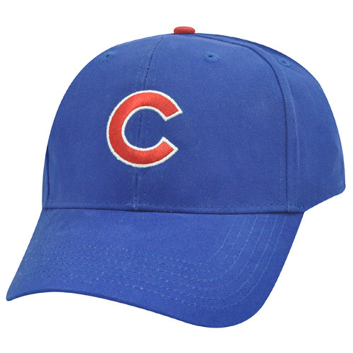 MLB Chicago Cubs Basic Structured Blue Red Baseball Cotton Hat Cap Licensed