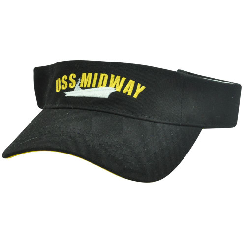 USS MIDWAY MAGIC SAN DIEGO NAVAL MUSEUM VISOR HAT BLACK
