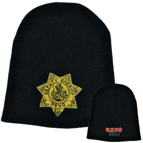 Reno 911 Comedy Central Show Sheriff Badge Knit Toque Beanie Skully Winter Hat