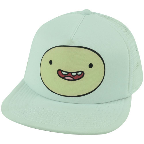 Cartoon Network Adventure Time Finn White Trucker Mesh Snapback Flat Bill Hat