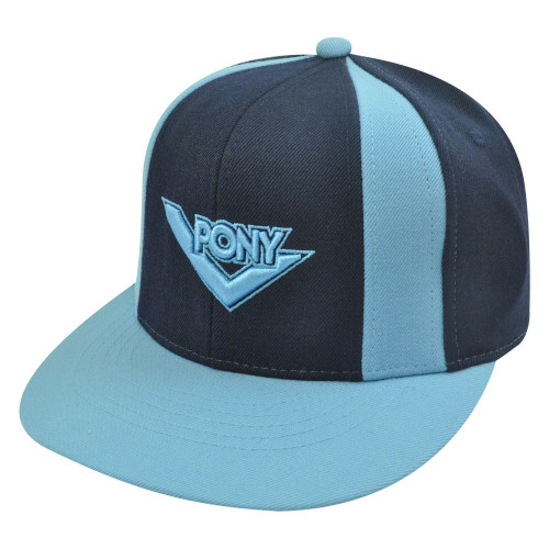 PONY NAVY LIGHT BLUE HAT CAP FLAT BILL UNISEX SMALL