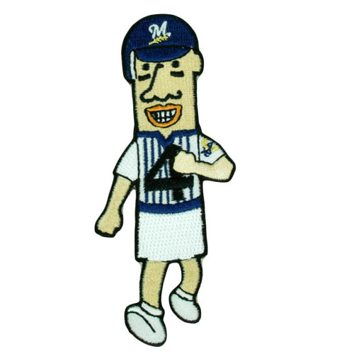 MLB Milwaukee Brewers Frankie Furter Hot Dog Sausage Mascot Patch Self Adhesive