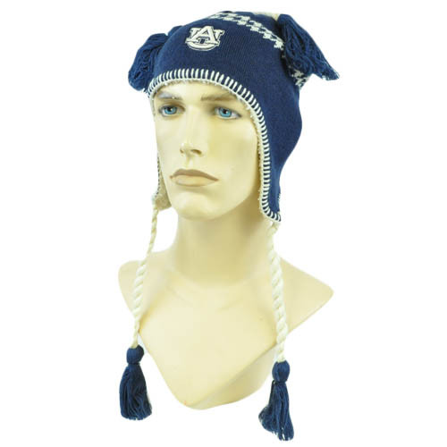 NCAA Zephyr Alpine Tassel Knit Beanie Ear Flaps Hat Toque Auburn Tigers AU