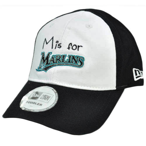 MLB New Era Florida Marlins Toddler Youth Baseball Flex Fit Hat Cap White Black