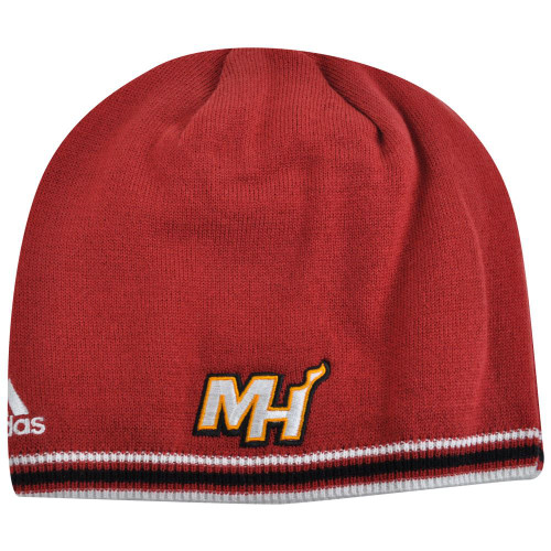 NBA Miami Heat Adidas Cuffless KF12Z Knit Beanie Toque Skully Skull Red Hat