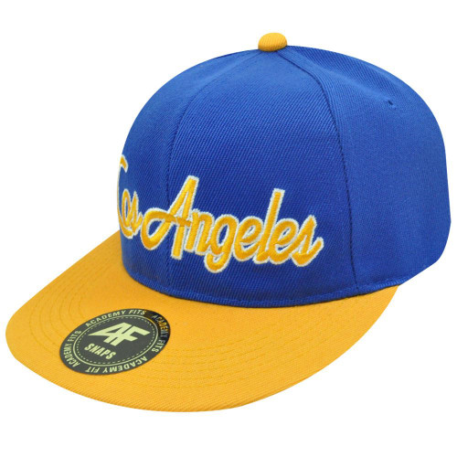 HAT CAP GORRA CHAPEU LOS ANGELES SNAPBACK ACADEMY FITS FLAT BILL BLUE YELLOW