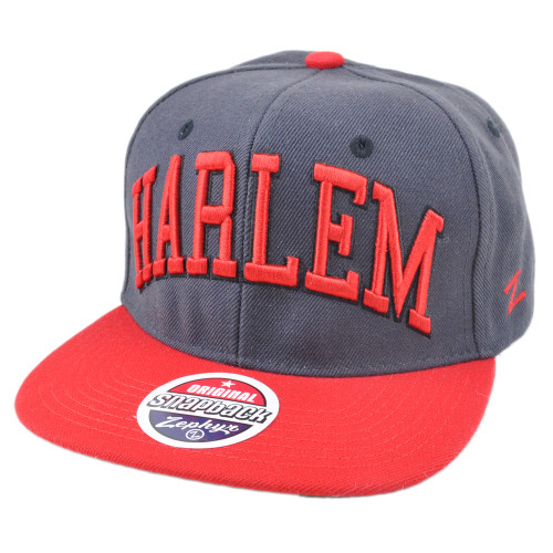 Zephyr Harlem City Super Star Adjustable Snap Back Two Tone Gray Red Hat Cap