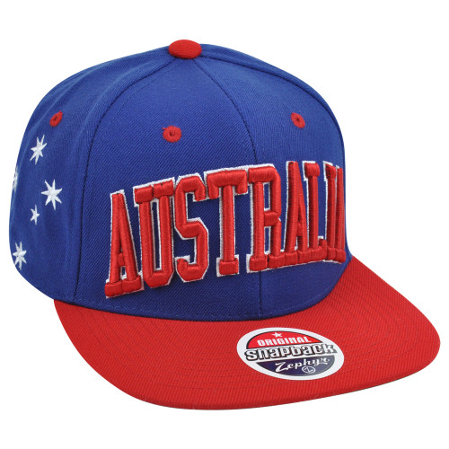 Zephyr Australia Country Flag Super Star Adjustable Snap Back Two Tone Hat Cap