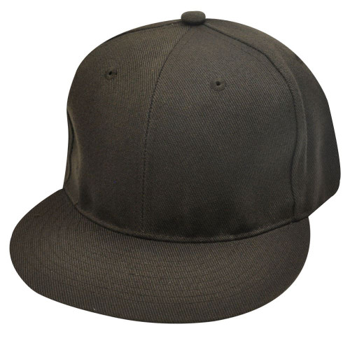BLANK PLAIN SOLID BROWN FLAT BILL FITTED HAT CAP XLARGE