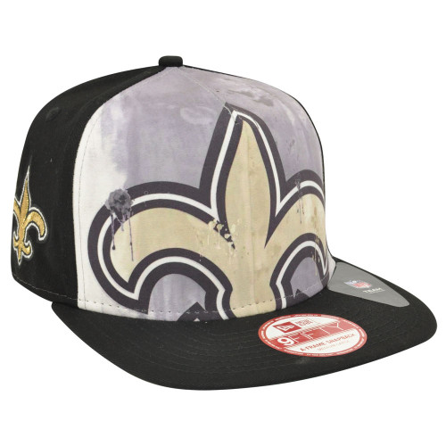 NFL New Era 9Fifty A Frame Over Watercolor New Orleans Saints Snapback Hat Cap