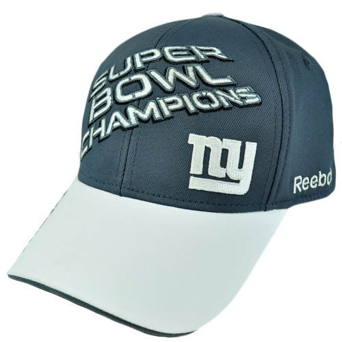 Reebok New York Giants Super Bowl XLVI Champions Flex Fit Hat Cap Locker Room