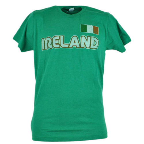 Ireland Distressed Country Flag Heather Green Tshirt Graphic Tee Irish