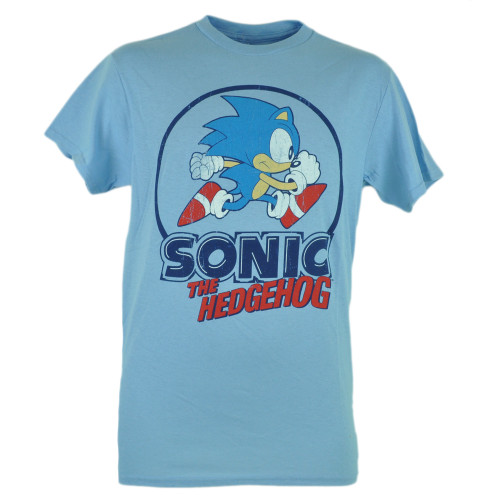Sonic the Hedgehog Cartoon Video Game Young Mens Tshirt Tee Distressed