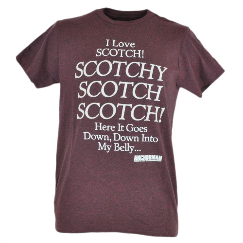 I Love Scotch Scotchy Anchorman Burgundy Tshirt Tee Movie Comedy Joke Felt