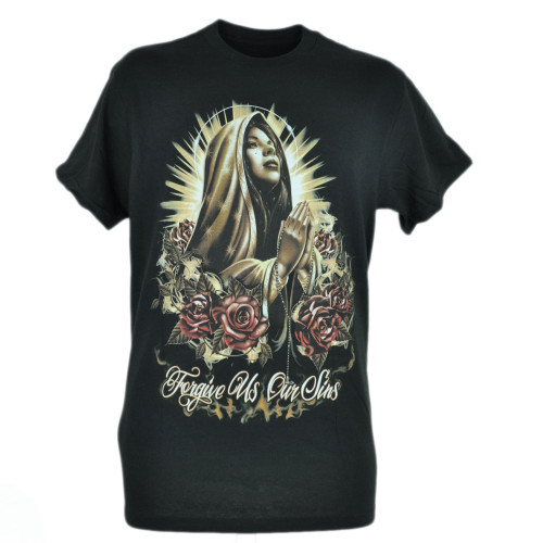 Fifth Sun Forgive Us Our Sins Praying Women Men Graphic Tshirt Black Tee