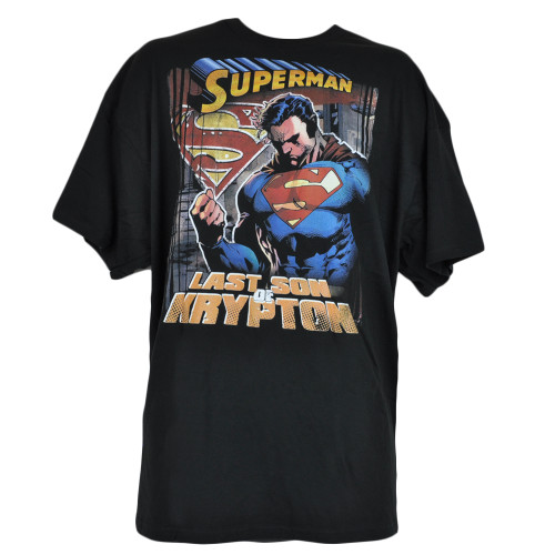 DC Comics Superman Last Son of Krypton Super Hero Graphic Tshirt Black Tee