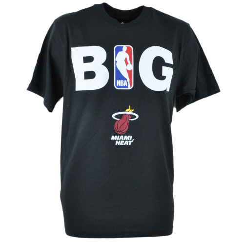 Adidas NBA Miami Heat BIG Tshirt Tee Black Adult Men Tshirt Tee Medium MED Shirt