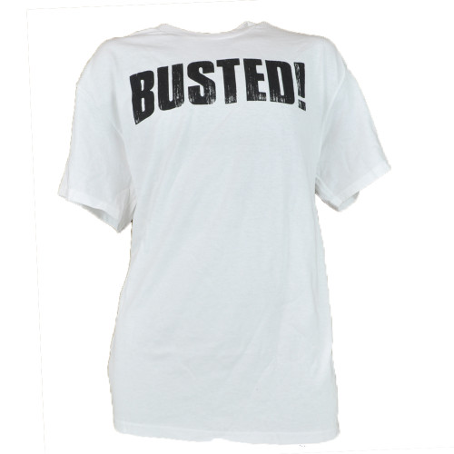 Busted! Handcuffed Spencer Graphic Tshirt Men Adult Funny Graphic Tee Medium