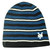 Zoo York Skateboard Brand Reversible Striped Youth Beanie Knit Hat Cuffless Blue