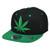 Marijuana Leaf Weed Black Snapback Flat Bill Hat Cap Cannabis Ganja Smoke High 