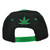 Marijuana Leaf Weed Black Snapback Flat Bill Hat Cap Cannabis Ganja Smoke High 