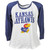 NCAA Kansas Jayhawks Mid Sleeve Tshirt Tee Womens White Blue Crew Neck Sports 