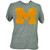 NCAA Michigan Wolverines Felt Logo Mens Adult Tshirt Tee Gray Crew Neck Sports 