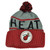 NBA Mitchell Ness KJ58 Miami Heat Cuffed Pom Pom Knit Beanie Skully Hat Grey 