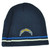 NFL San Diego Chargers Cuffless Blue Striped Beanie Knit Winter Sport Skully Hat