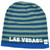 Las Vegas Knit Beanie Striped Cuffless Sin City Gray Hat Winter Nevada USA Blue