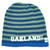 Oakland Knit Beanie Scrum Striped Cuffless Gray Hat Winter California Blue Cali