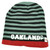 Oakland Knit Beanie Scrum Striped Cuffless Gray Hat Winter California Black Red
