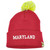 Maryland Old Line State Cuffed Pom Pom Beanie Knit Hat Pink Polly Acrylic USA 