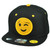 Emoji Winking Face Emoticons Text Symbol Snapback Hat Cap Flat Bill Black Yellow