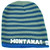 Montana State Knit Beanie Scrum Striped Cuffless Gray Hat Winter Blue USA Toque