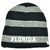 Florida Sunshine State Black Gray Striped Knit Beanie Cuffless Hat Beaches USA