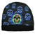 Skull Skeleton Sublimated Knit Beanie Cuffless Black Blue Galaxy Toque Hat 