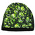 Green Skull Skeleton Dead Scary Sublimated Knit Beanie Cuffless Toque Hat Skully
