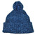 Heather Blue Blank Solid Plain Cuffed Knit Beanie Toque Pom Pom Winter Hat Skull