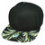 Black Leaf Print Palm Trees Pattern Flat Bill Snapback Hat Cap Solid Color 
